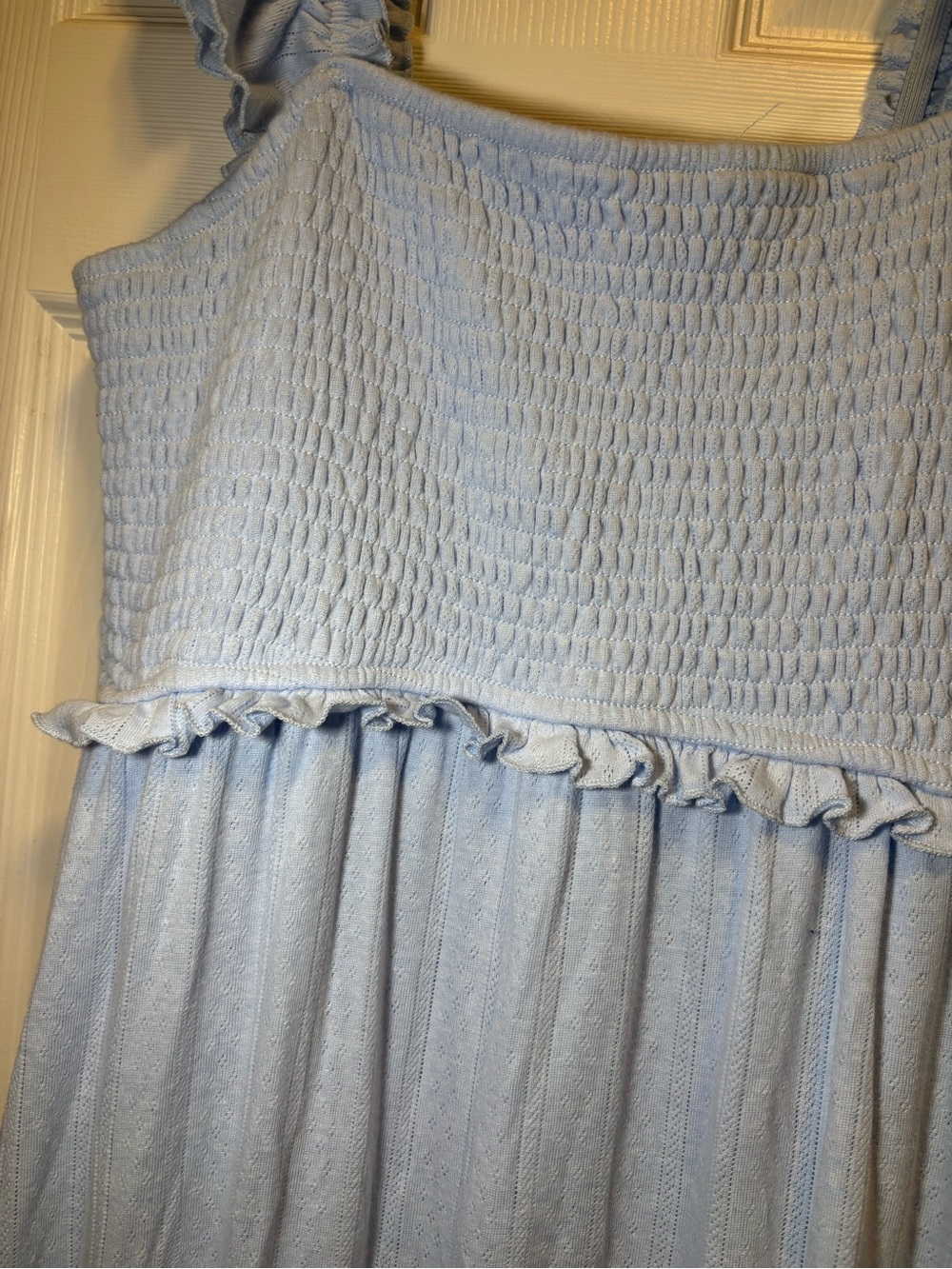 Light Blue Maxi Maternity Dress - Picture 5 of 11